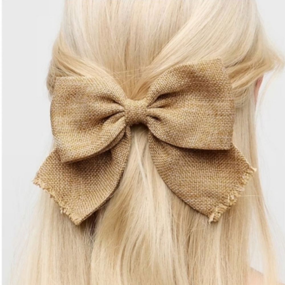 J.Crew Canvas Bow Hair Clip - Gold O/S 6 Inches BNWT RETIRED